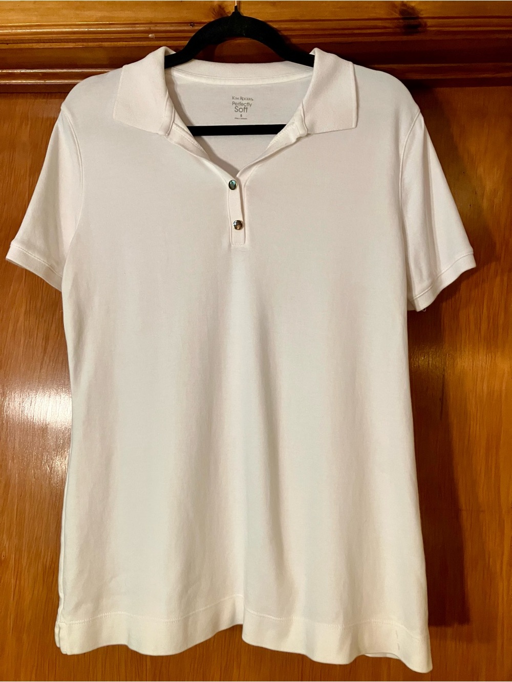 Kim Rogers White Short Sleeve Polo Top
